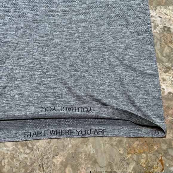 Lululemon Swiftly Tech Shirt Women's Size 8 Grey Long Sleeve Thumholes Gym - Picture 7 of 9
